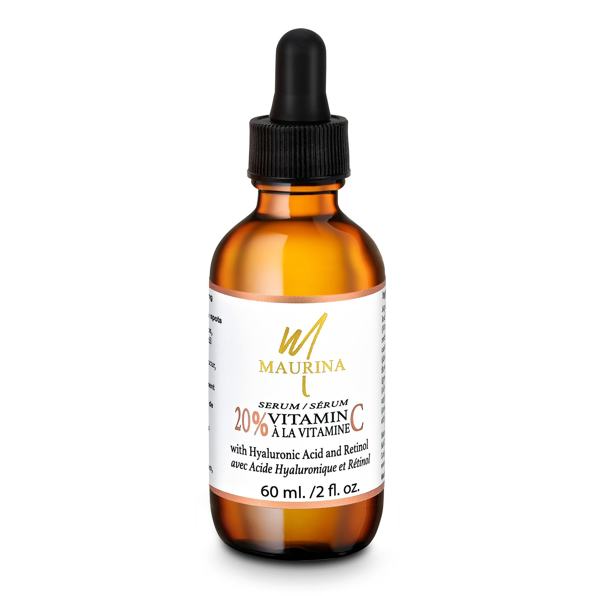 Sérum Facial Vitamina C 20% con Ácido Hialurónico y Retinol