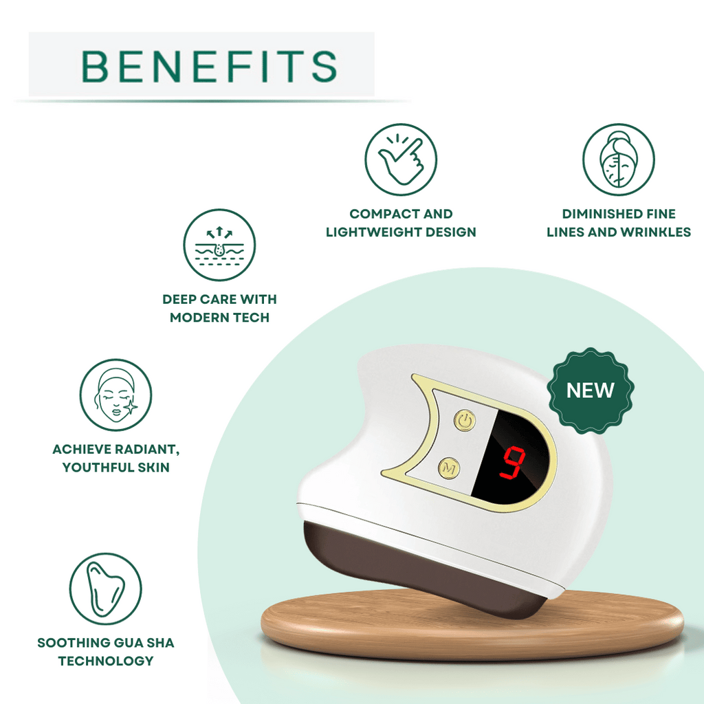 Gua Sha Eléctrico Facial – Calor, Vibración y Luz Roja Antiedad
