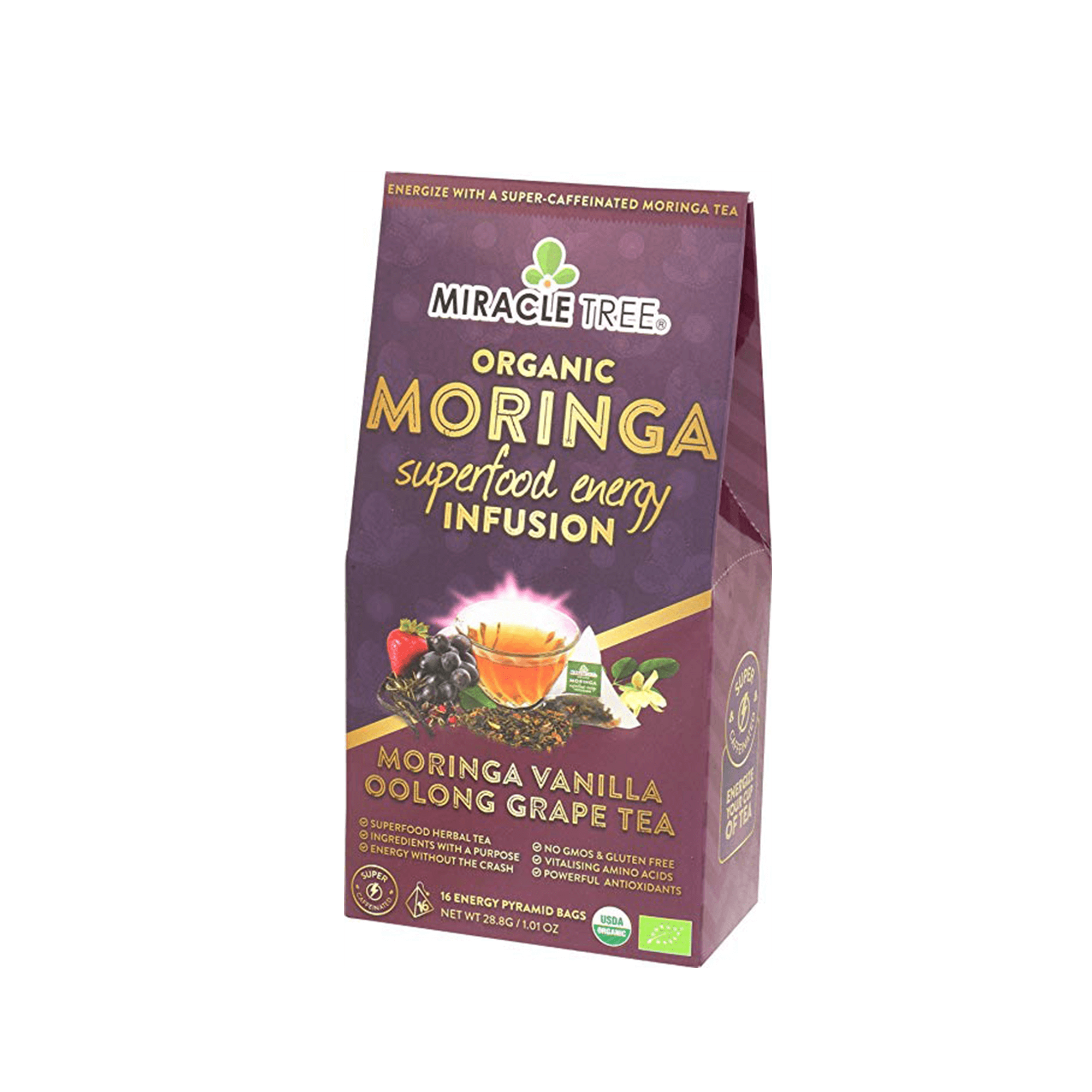 Té Energético de Moringa Orgánica - Uva y Vainilla