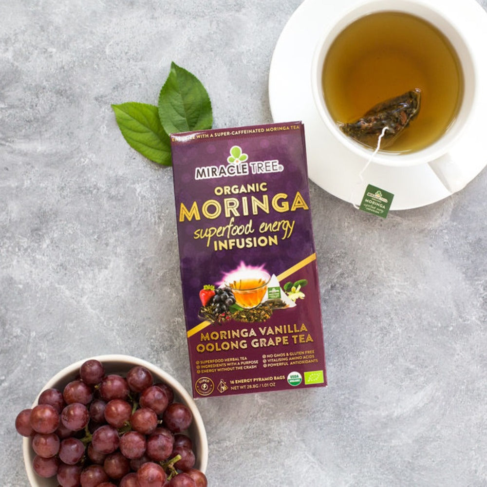 Té Energético de Moringa Orgánica - Uva y Vainilla