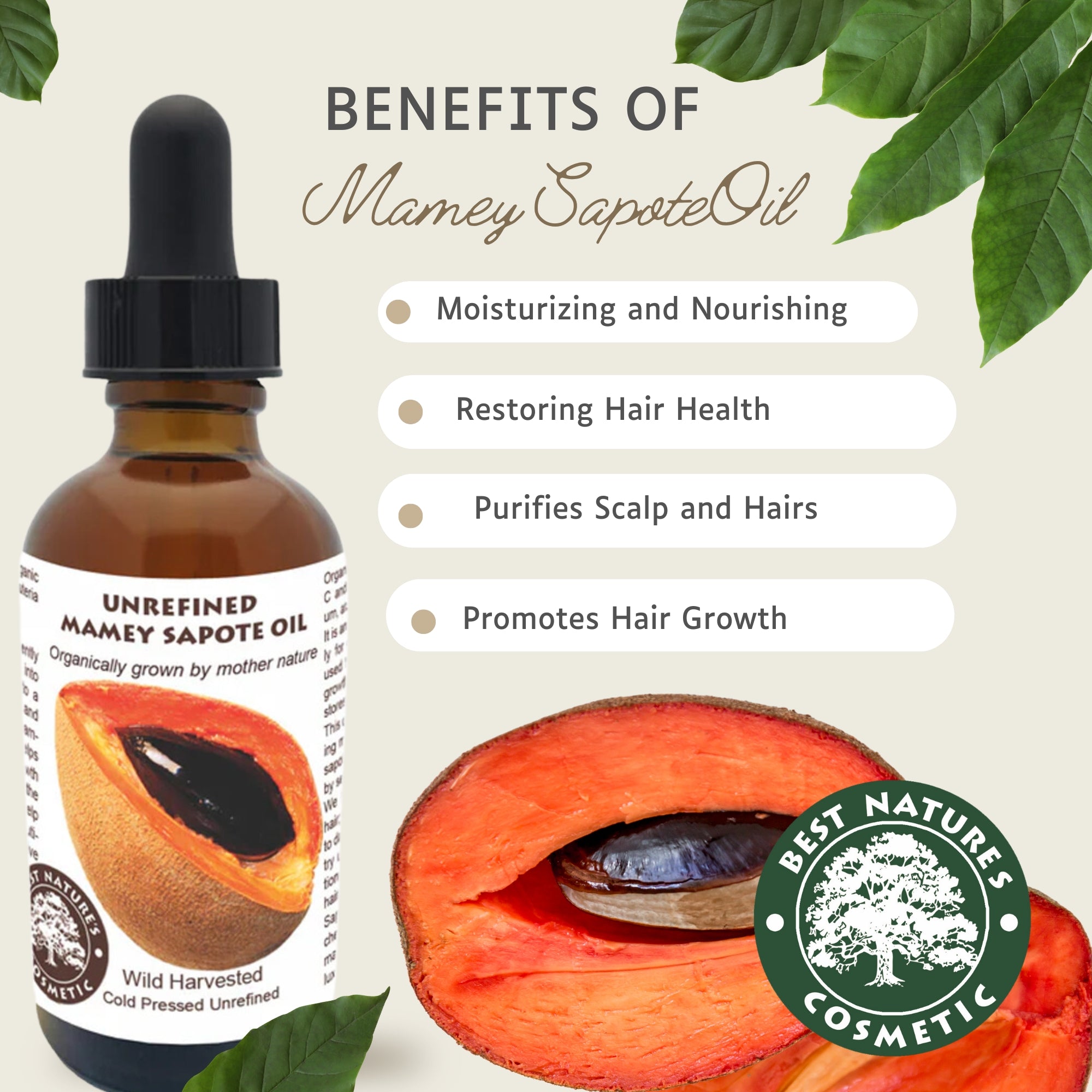 Aceite de Mamey Sapote Orgánico – Prensado en Frío y Sin Refinar