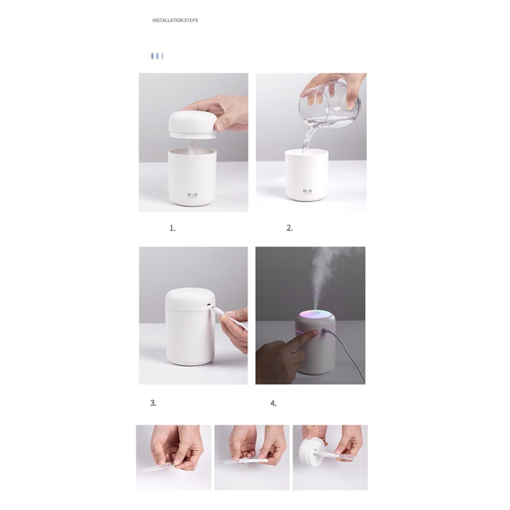 Humidificador Aromatizador Portátil 300ml – Para Hogar, Oficina y Coche